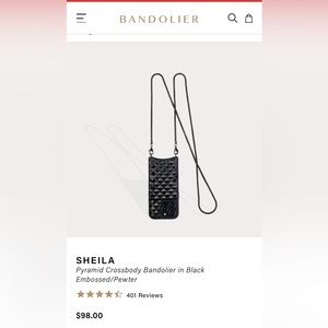 New Bandolier IPhone 12 Mini Case with chain. Black.